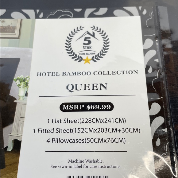 NWT Hotel Bamboo Collection Queen Sheet Set - Black - Picture 2 of 5